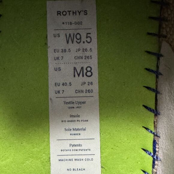 Rothys The Original Slip On City Sneakers Rothy’s Sand Shoes Women 9.5 Comfort - Picture 11 of 11